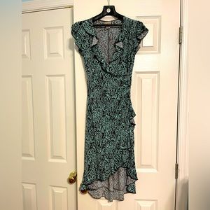 Beautiful Sexy Black & Green Paisley Pattern Dress